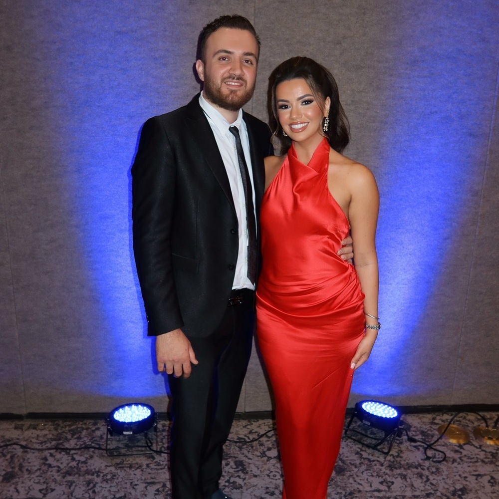 Amanda Uprichard Red Backless Halter Satin Gown - Picture 4 of 5